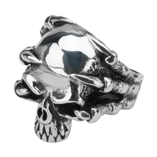 Stainless Steel Demon Claw Skull Ring