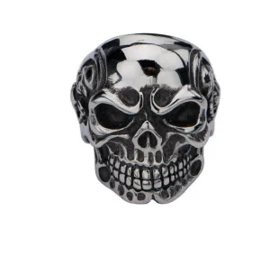 Stainless Steel Polish Finished  Knit Eyebrow Skull Ring