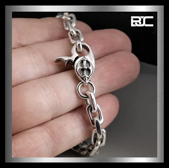 Sterling Silver Anchor Link Chain Biker Necklace