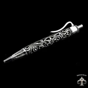 Sterling Silver Biker Ballpoint Pen Fleur De Lis