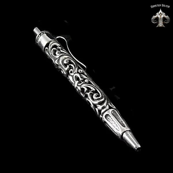 Sterling Silver Biker Ballpoint Pen Fleur De Lis