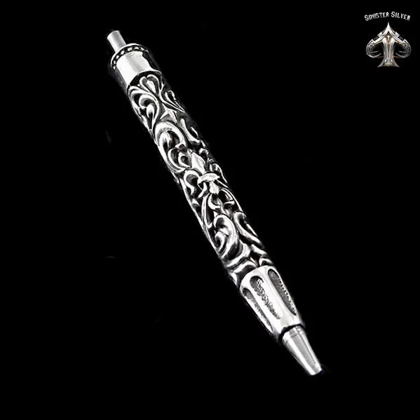 Sterling Silver Biker Ballpoint Pen Fleur De Lis