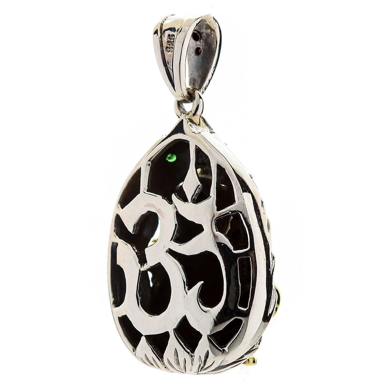 Sterling Silver Hindu Amulet Brass Ganesh Pendant