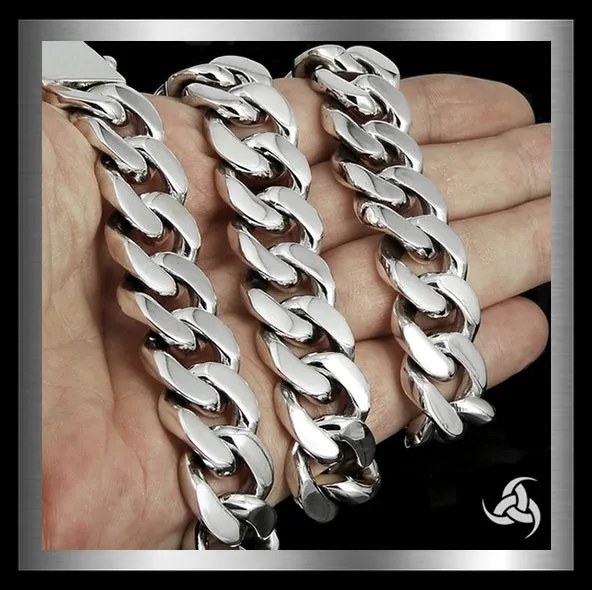 Sterling Silver Mens Cuban Link Curb Chain Biker Necklace