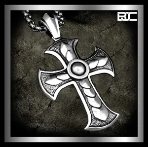 Sterling Silver Warrior Cross Pendant Biker Amulet Medallion