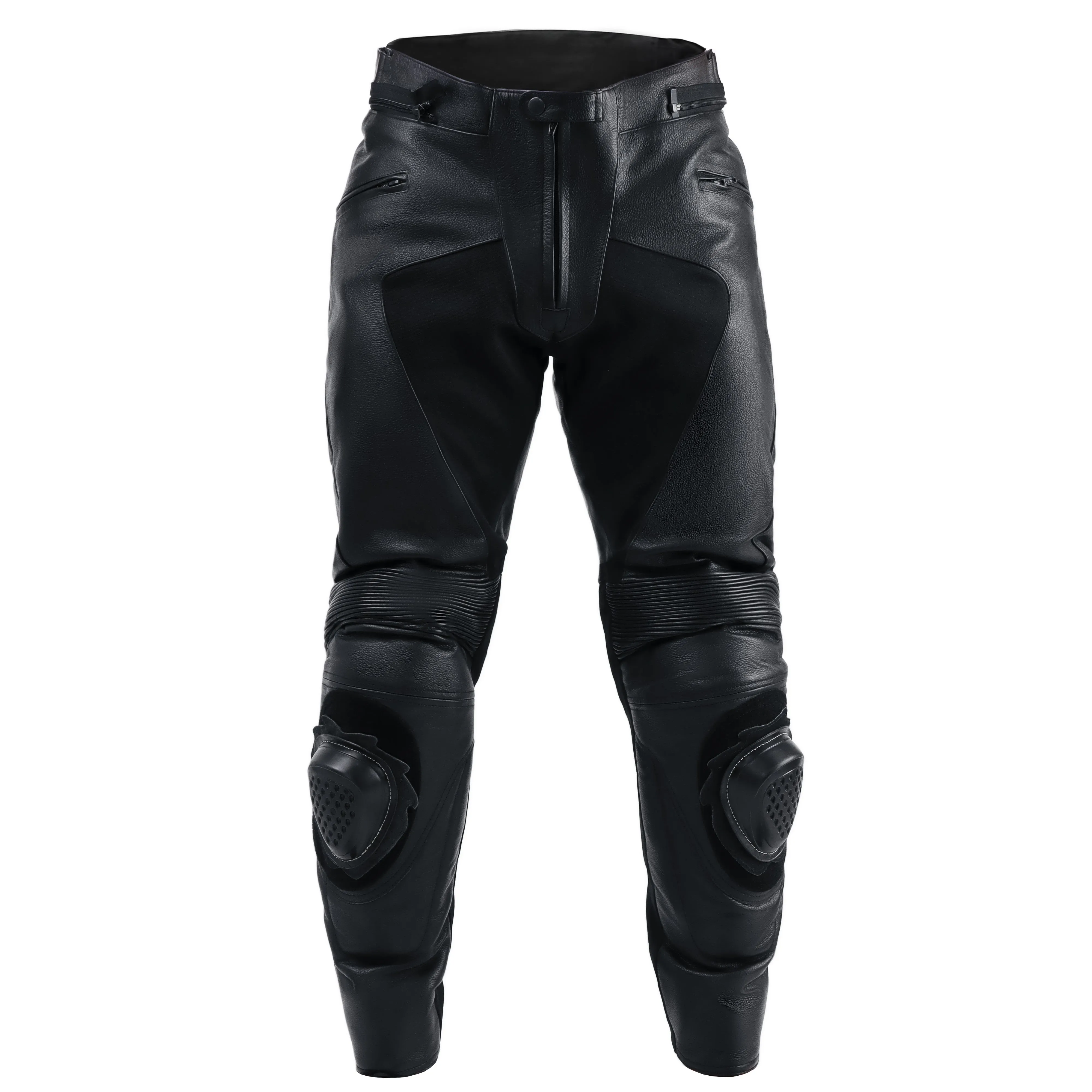 Storm Black Motorcycle Racing Leather Pants