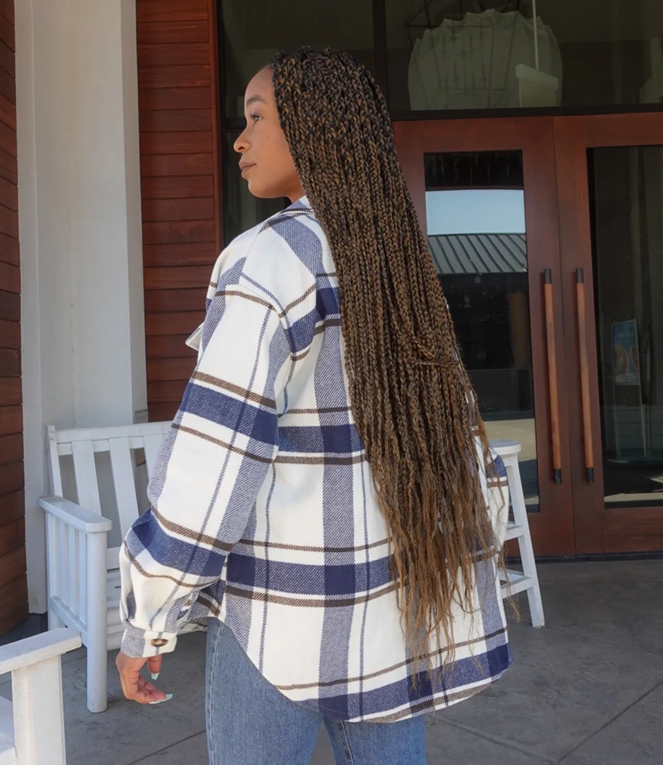 Stormy Weather Shacket(Navy)