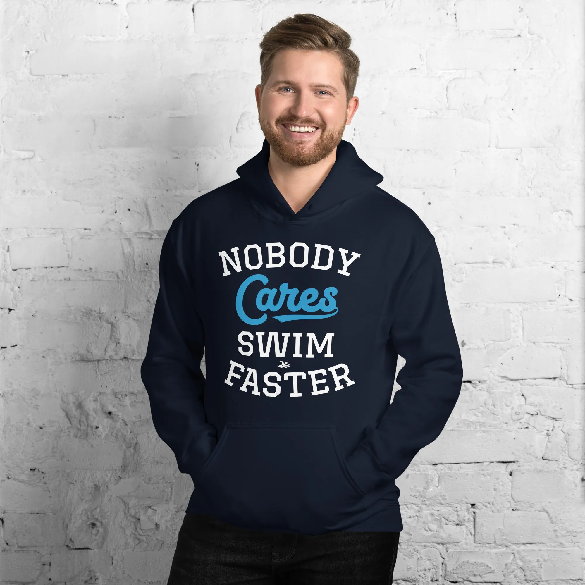 Swimmer Staple Hoodie Nobody Cares Swim Faster