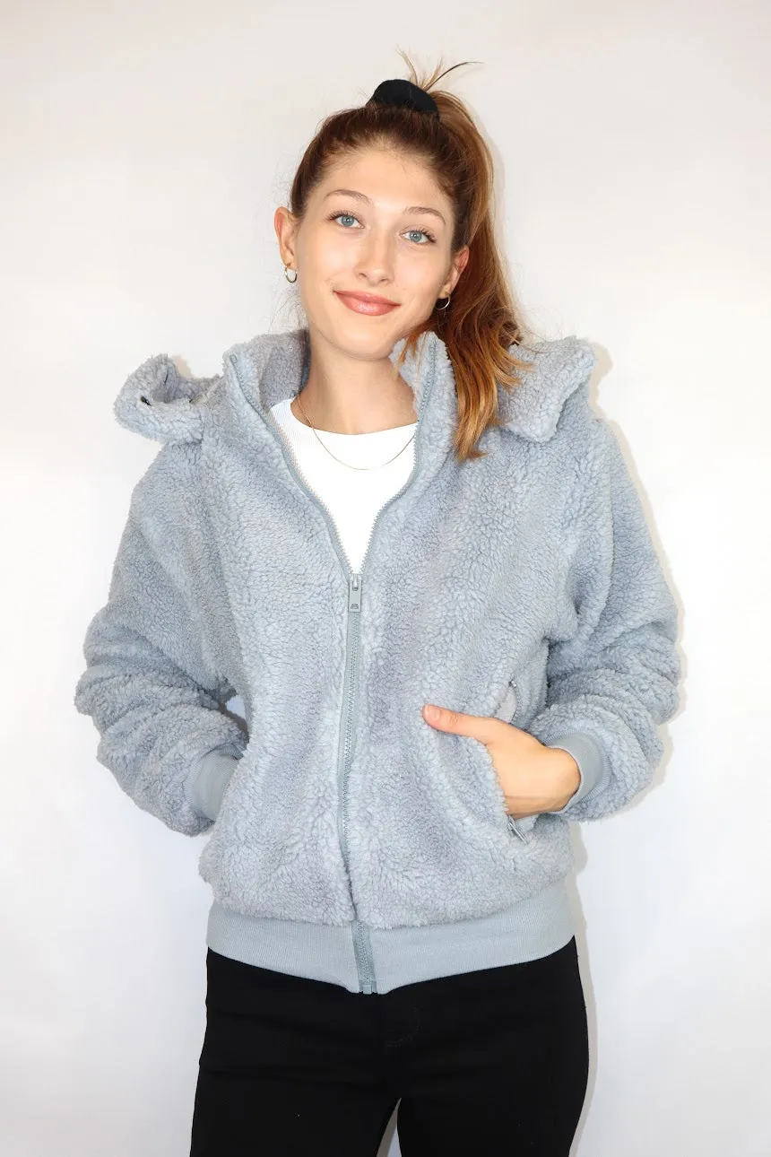 Teddi Zip Up Coat Cloud