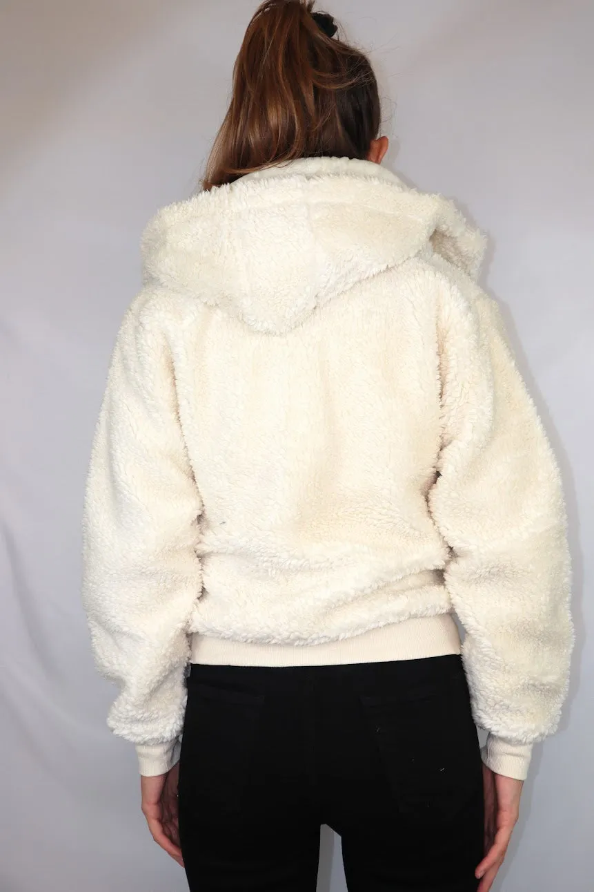 Teddi Zip Up Coat Cream