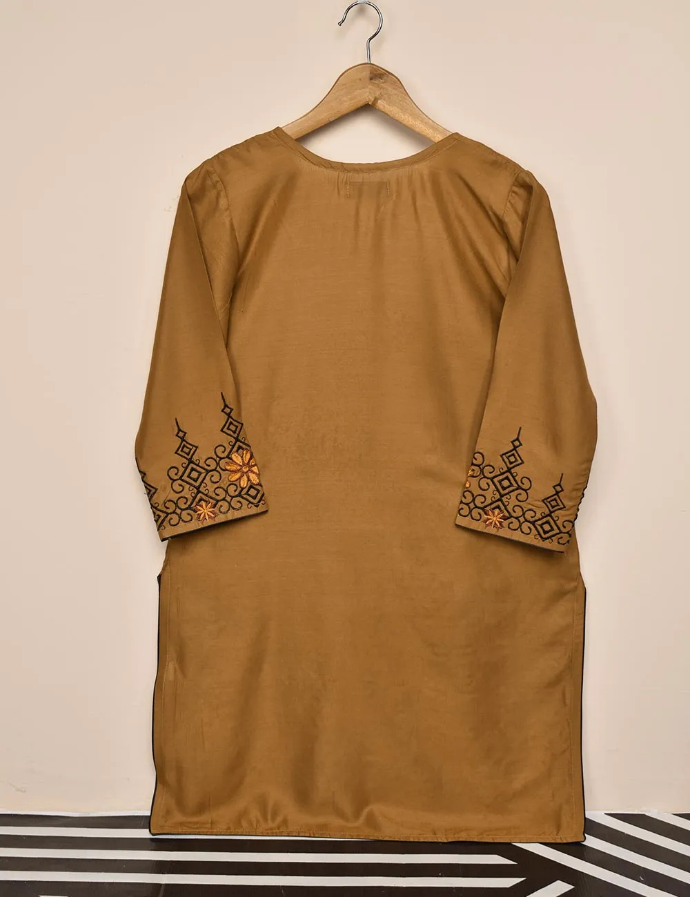 Tehwaar Winter Linen Embroidered Stitched Kurti - Vienna (TW-09A-Mustard)