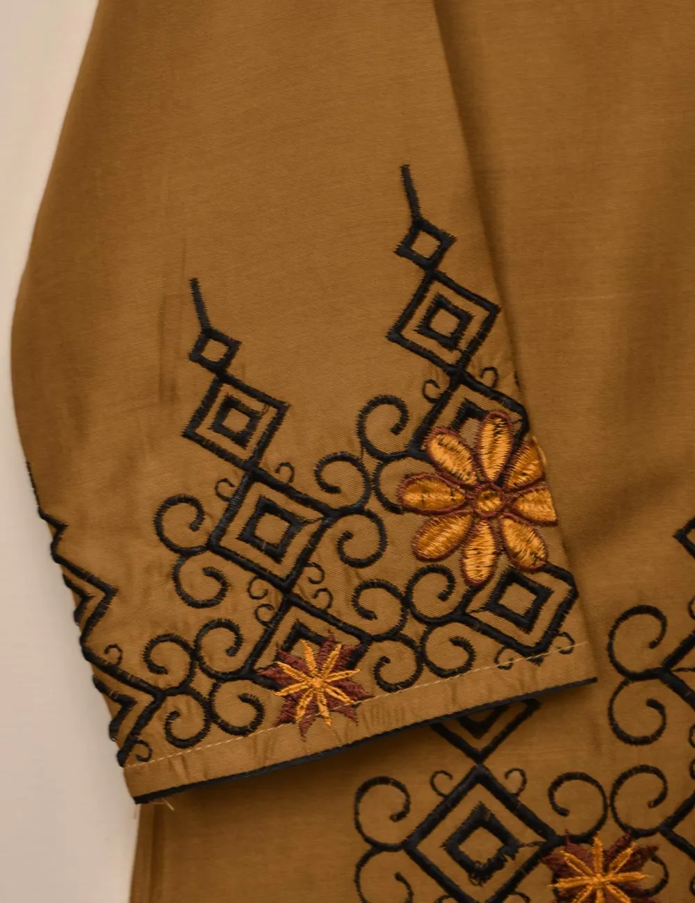 Tehwaar Winter Linen Embroidered Stitched Kurti - Vienna (TW-09A-Mustard)