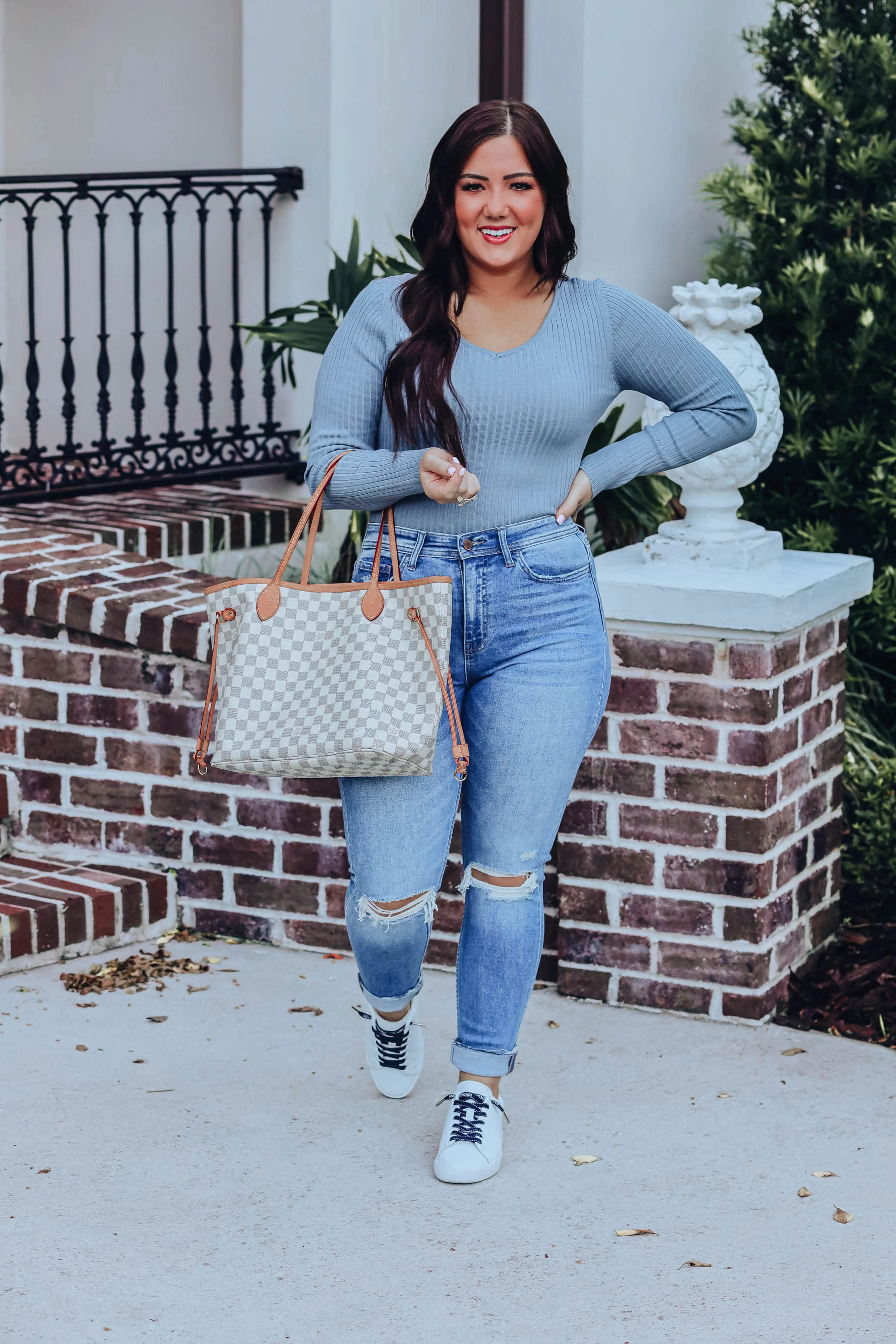 The Basics Ribbed Bodysuit - Steel Blue