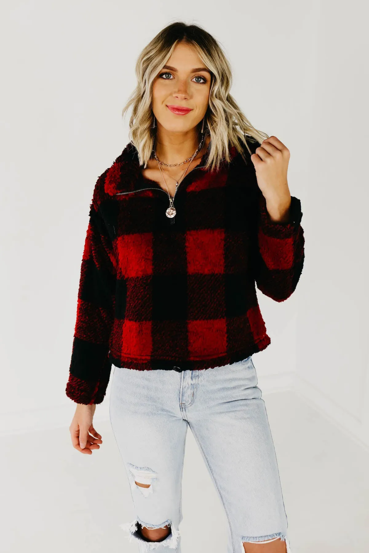 The Marsella Fleece Pullover - Buffalo Red