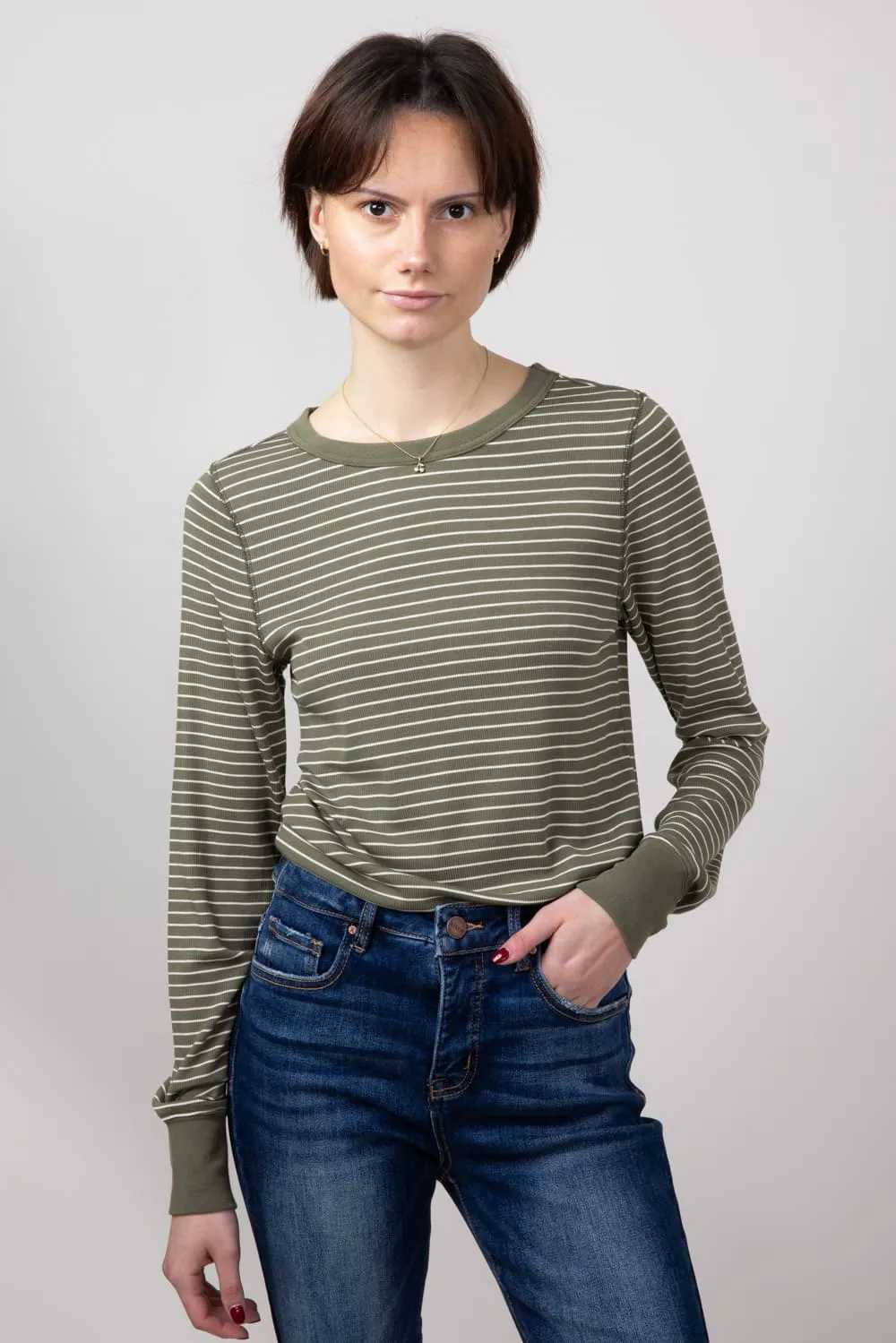 Thread & Supply Stacy Stripe Shirt for Women in Sea Turtle | T1390MSTS-SEATURTLESTRIPE