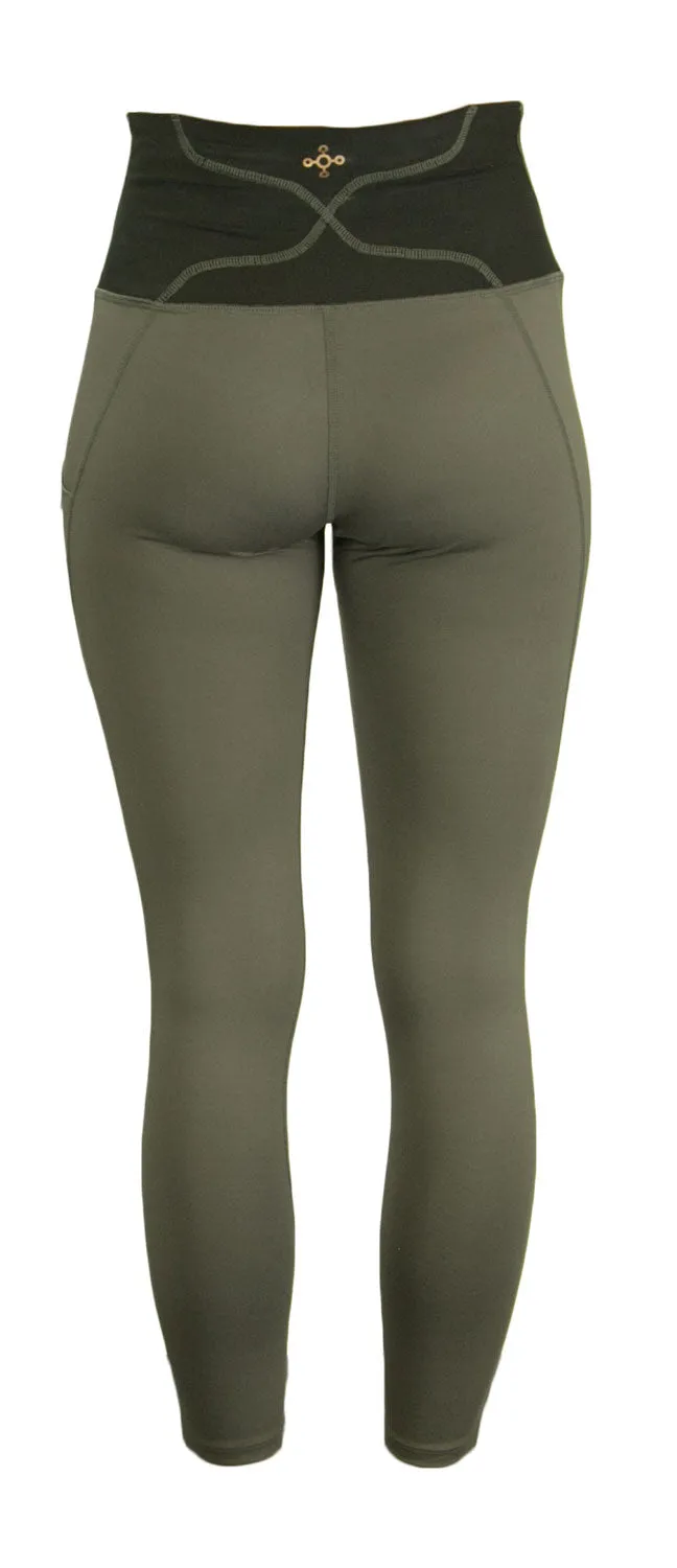 TOMMIE COPPER Women's Lower Back Support Legging, Slate Grey