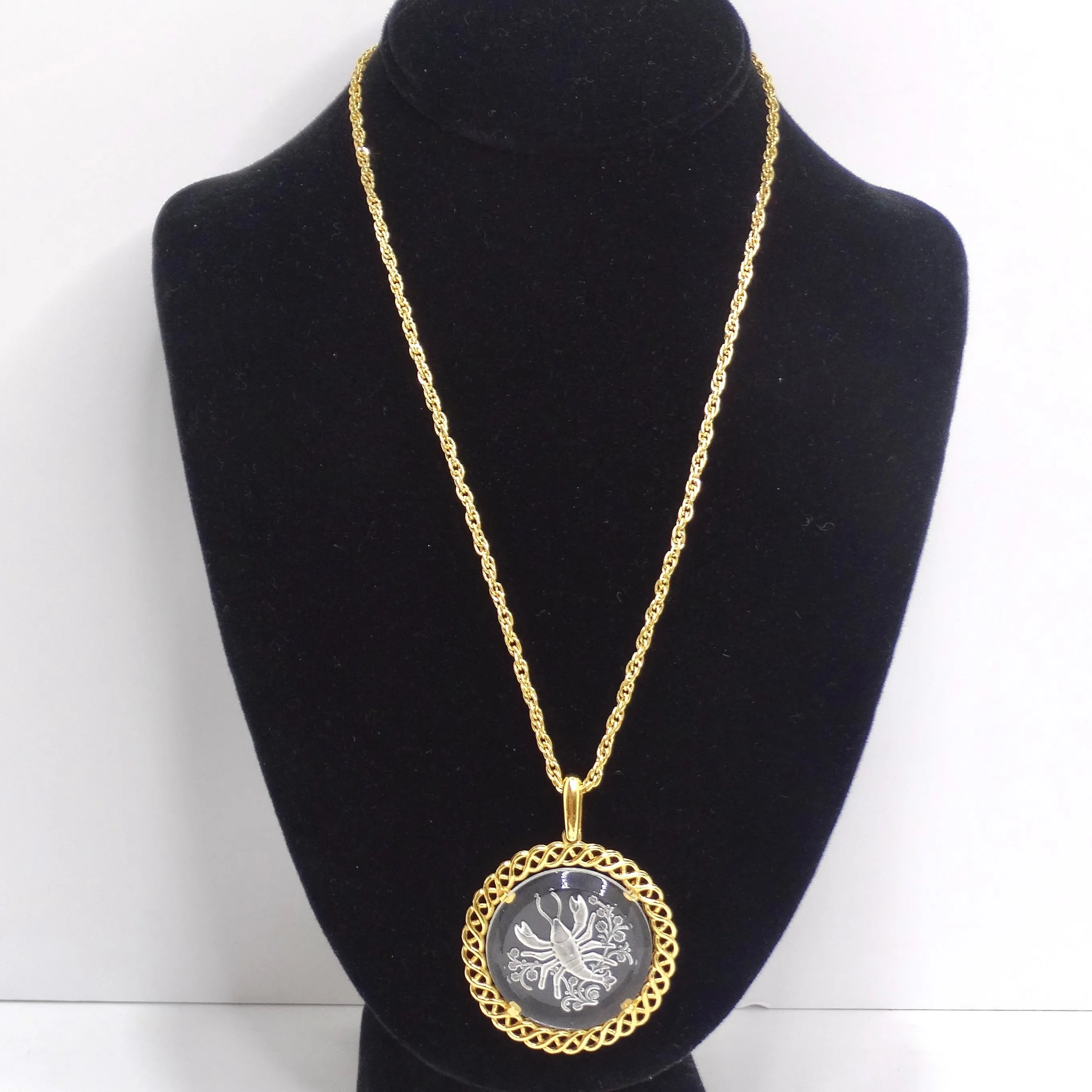 Trifari 18K Gold Plated Scorpion Pendent Necklace