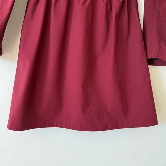Uniqlo Cranberry Red Waterproof Long Line Hooded Windbreaker Extra Small