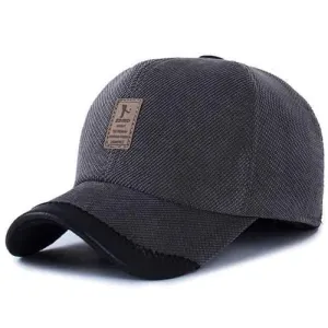 Unisex Cotton Leather Earflap Ear Muffs Baseball Cap Adjustable Golf Outdoor Hat For Men Women
