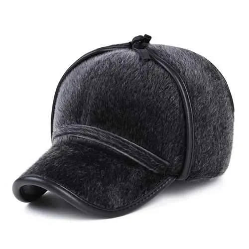 Unisex Imitation Mink Fur Earflap Ear Muffs Baseball Cap Faux Fur Outdoor Ear Protective Hat