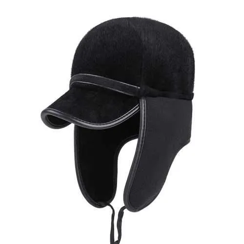 Unisex Imitation Mink Fur Earflap Ear Muffs Baseball Cap Faux Fur Outdoor Ear Protective Hat