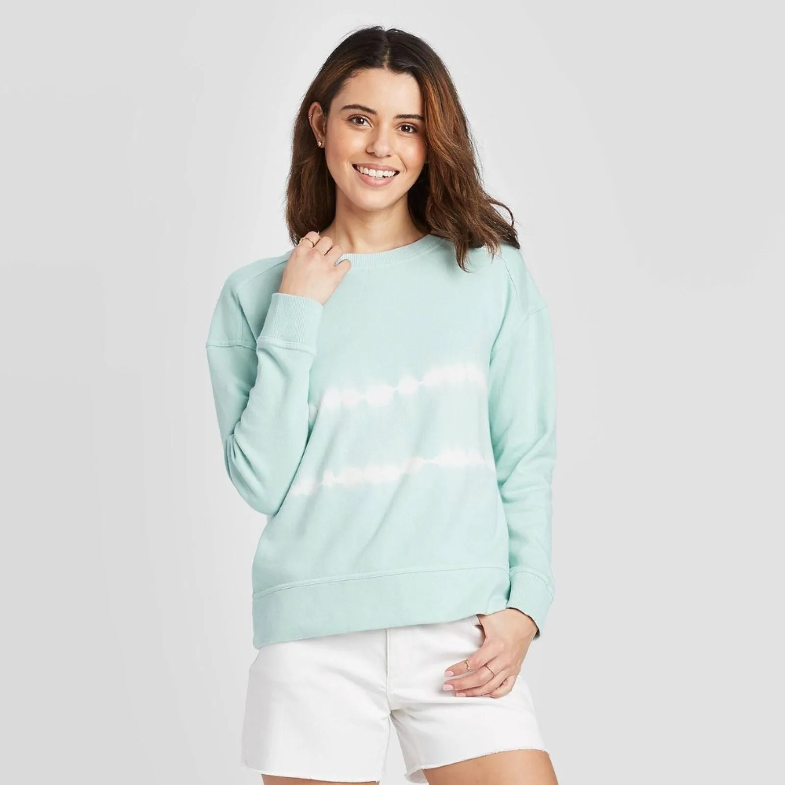 Universal Thread Women's Tie-Dye Sweatshirt 562901 Blue / White L