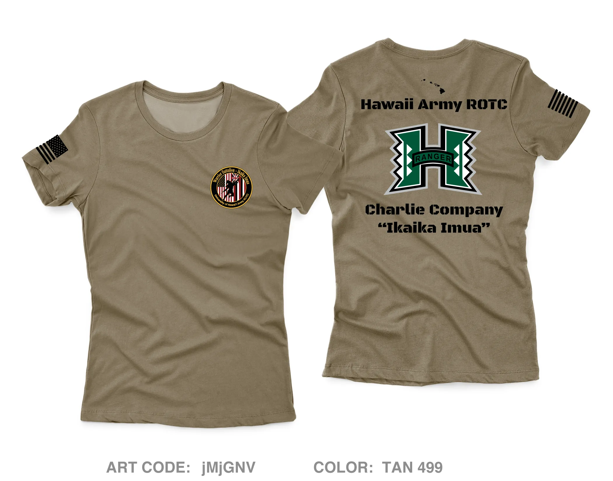 University of Hawaii Army ROTC Charlie Company Core Women's SS Performance Tee - jMjGNV