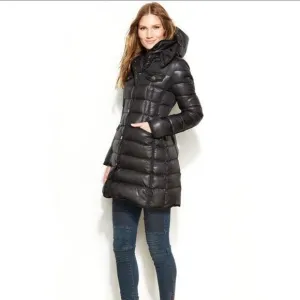 Vince camuto women's size small full zip down jacket in black‎ w/ hood