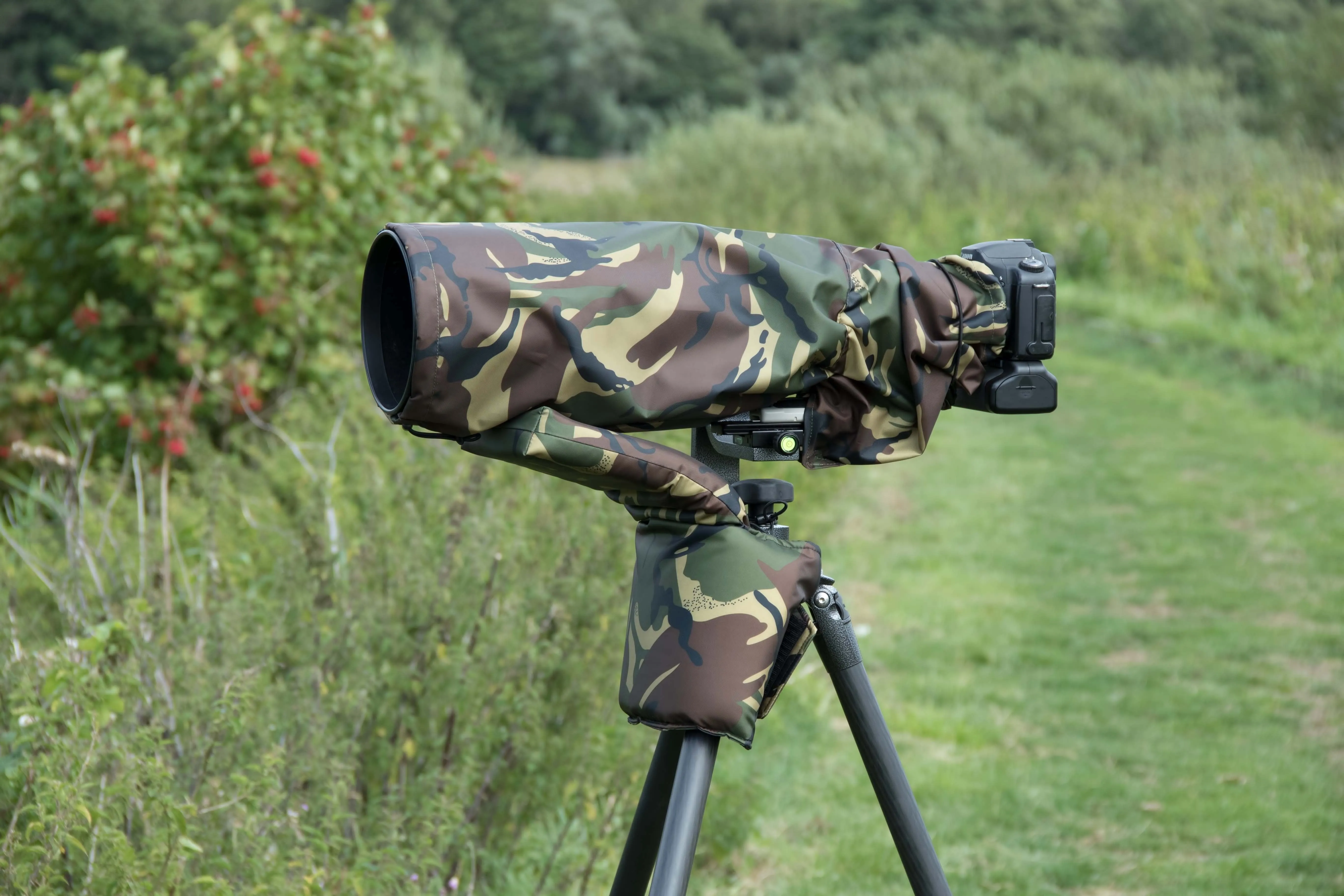 Waterproof Lens Rain Cover For Sigma 120-300 F2.8  DG OS HSM in DPM Camo, Olive green, Black colours