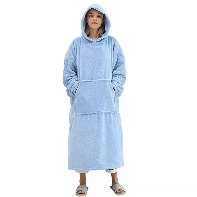 Winter Unisex Hoodie Sweatshirt Warm Pocket Plush Oversized Sweatshirt