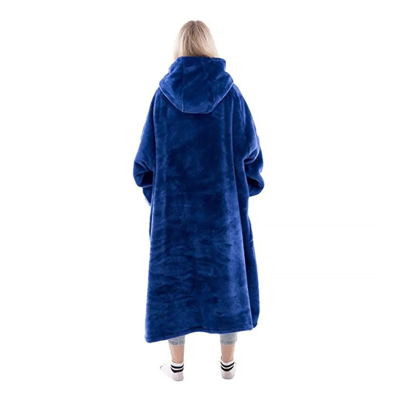Winter Unisex Hoodie Sweatshirt Warm Pocket Plush Oversized Sweatshirt