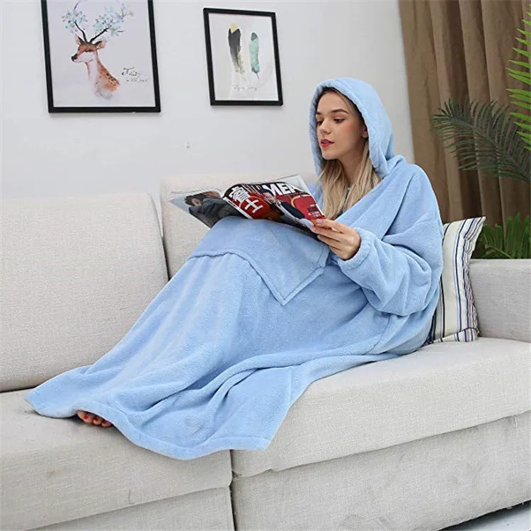 Winter Unisex Hoodie Sweatshirt Warm Pocket Plush Oversized Sweatshirt