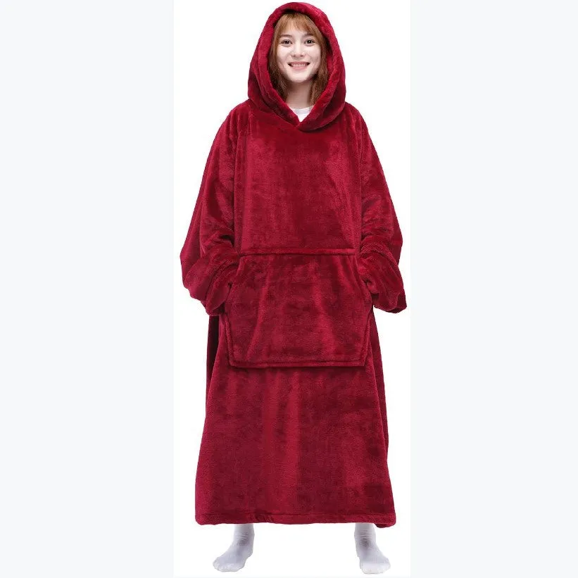 Winter Unisex Hoodie Sweatshirt Warm Pocket Plush Oversized Sweatshirt