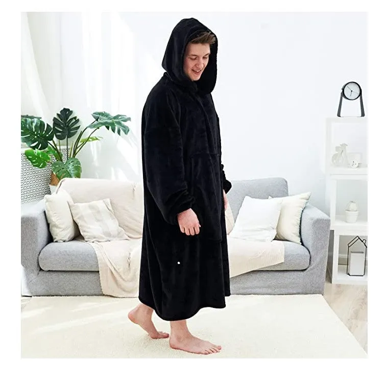 Winter Unisex Hoodie Sweatshirt Warm Pocket Plush Oversized Sweatshirt