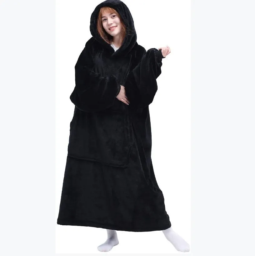 Winter Unisex Hoodie Sweatshirt Warm Pocket Plush Oversized Sweatshirt