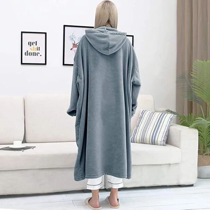Winter Unisex Hoodie Sweatshirt Warm Pocket Plush Oversized Sweatshirt