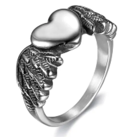 Woman's Biker Heart  Stainless Steel  Ring