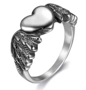 Woman's Biker Heart  Stainless Steel  Ring
