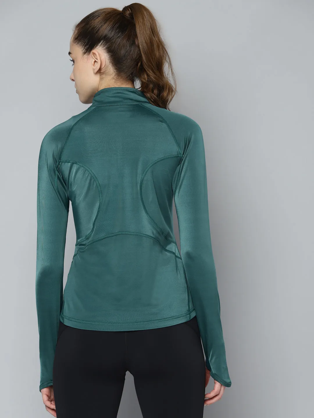 Women's Green Solid Sporty T-shirt