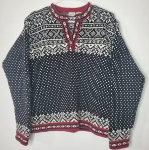 Womens Vintage L.L.Bean Nordic Fairisle Heavy Apres Ski Sweater Size Small