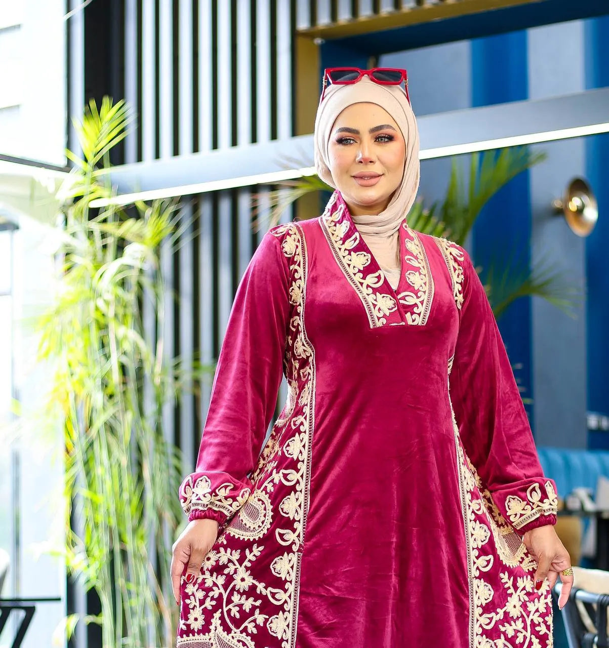 Women's winter velvet abaya