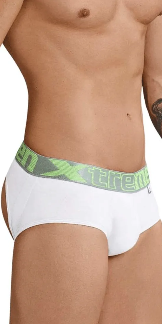 Xtremen 91032 Butt Lifter Jockstrap White-silver