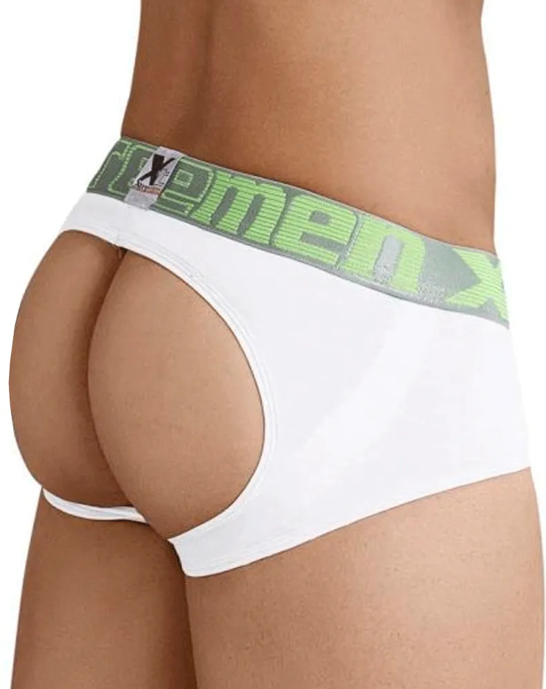 Xtremen 91032 Butt Lifter Jockstrap White-silver