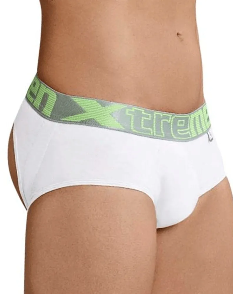 Xtremen 91032 Butt Lifter Jockstrap White-silver