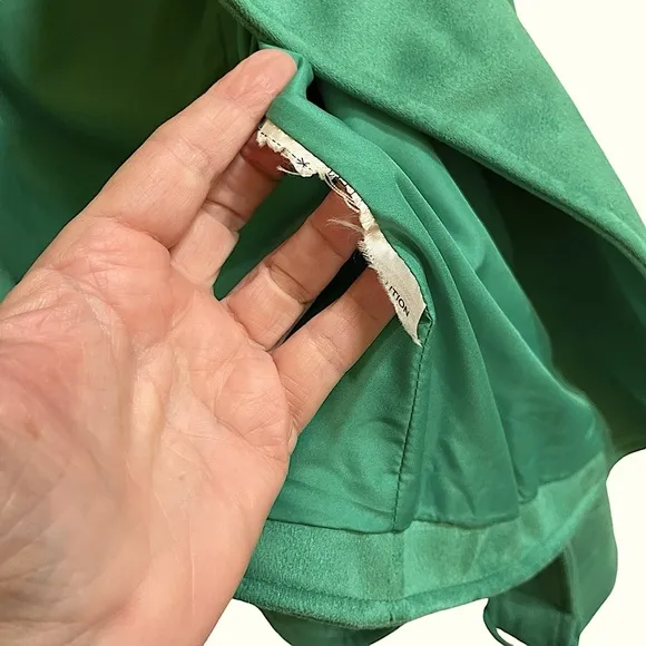 Zara Faux Suede Apple Green Belted Moto Jacket Gold Hardware Cropped Size Medium