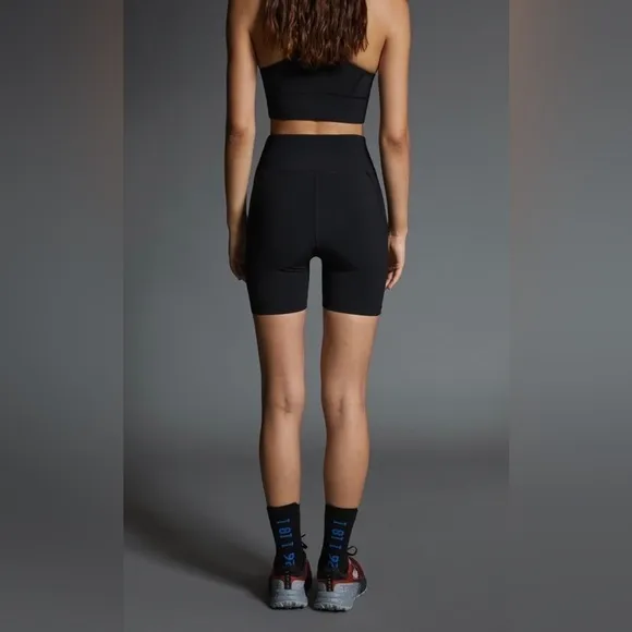 Zara New Women Black Biker Short Size L
