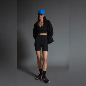 Zara New Women Black Biker Short Size L