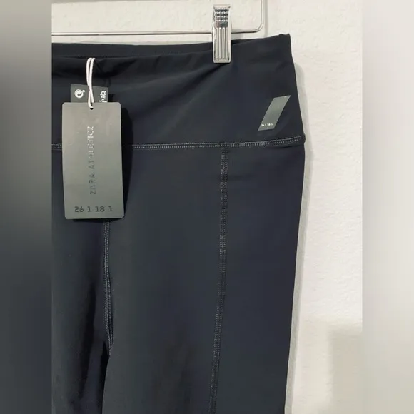 Zara New Women Black Biker Short Size L