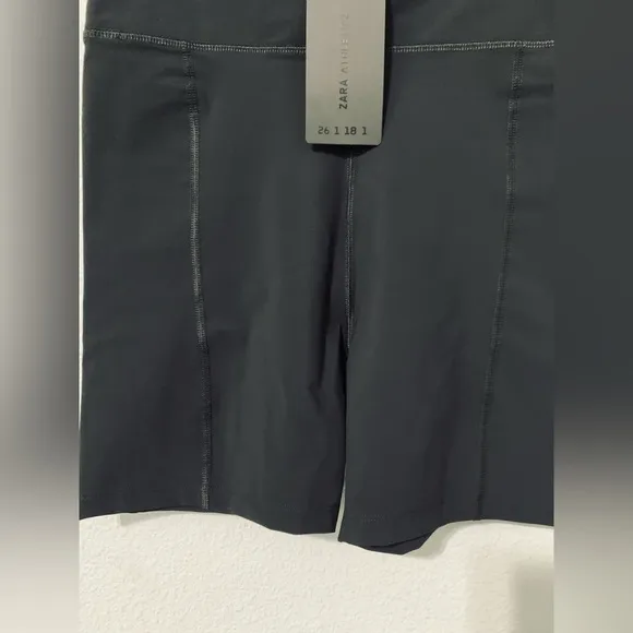 Zara New Women Black Biker Short Size L